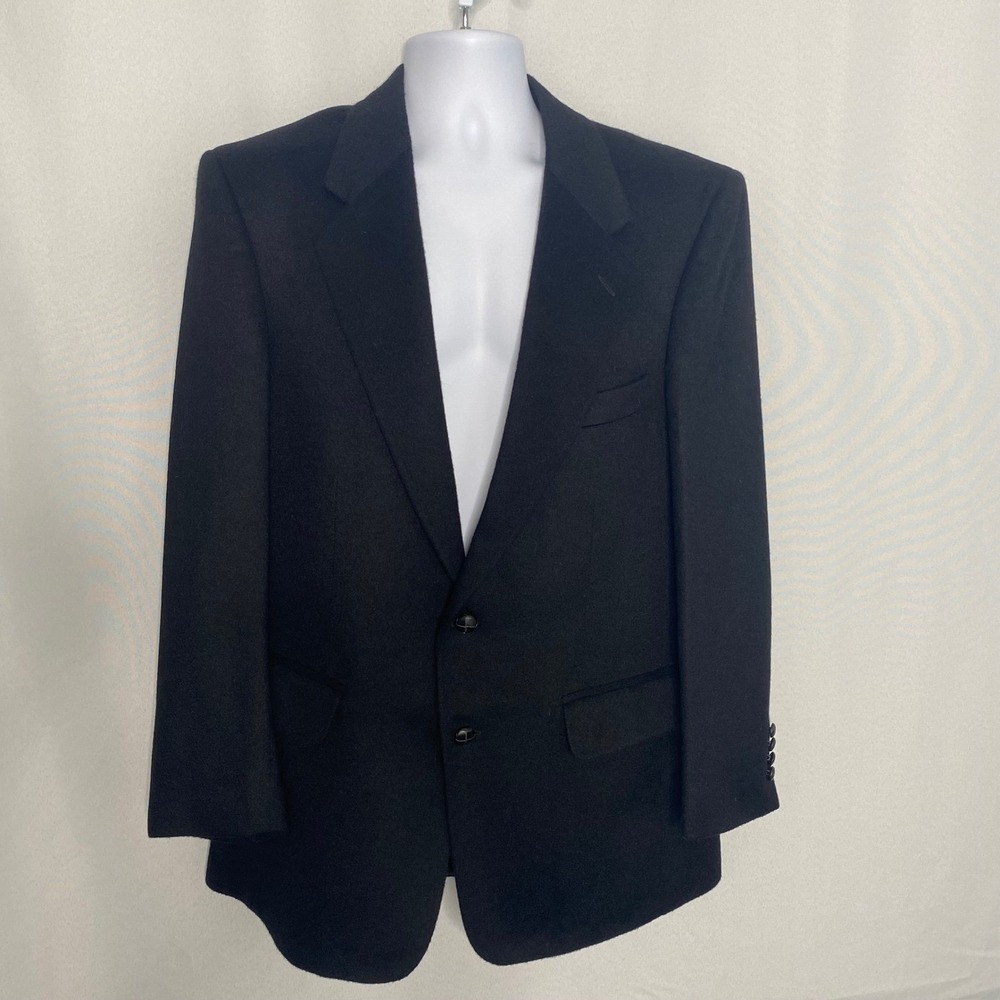 Christopher Hayes Mens Pure Camel Hair Blazer Black 42 Regular Made in Poland